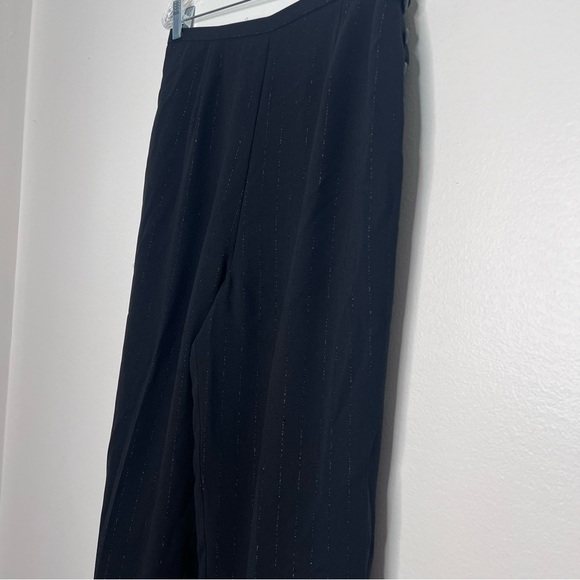 Halston Vintage women’s Black pants suit with metallic pinstripes size 12 - Picture 9 of 13